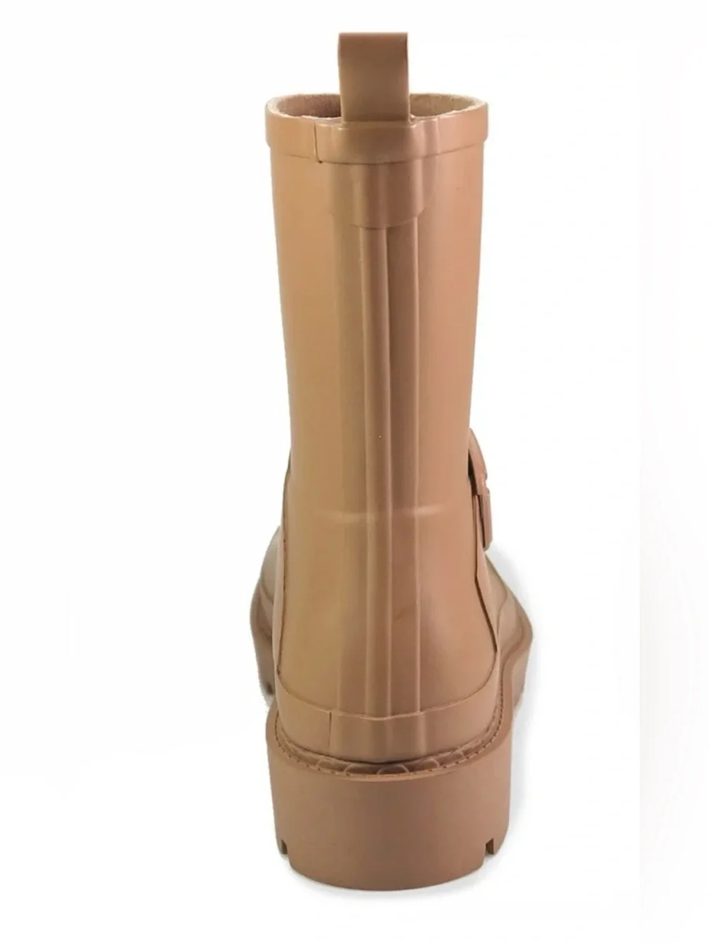 Time and Tru Women’s Tan Waterproof Mid-Calf Rain Boots with Buckle